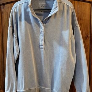 aerie Oh' SNAP  Light Blue Snap-Up Sweatershirt